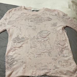 IRO JEANS distressed sweater. Light pink. Xs